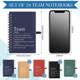 Fullhawl 24 Pcs Team Appreciation Gift Bulk for Employee A6 Spiral Notebook Journal Notepad Motivational Bulk for Nurse Teacher Coworker, 100 Page/50 Sheet (Classic Color)