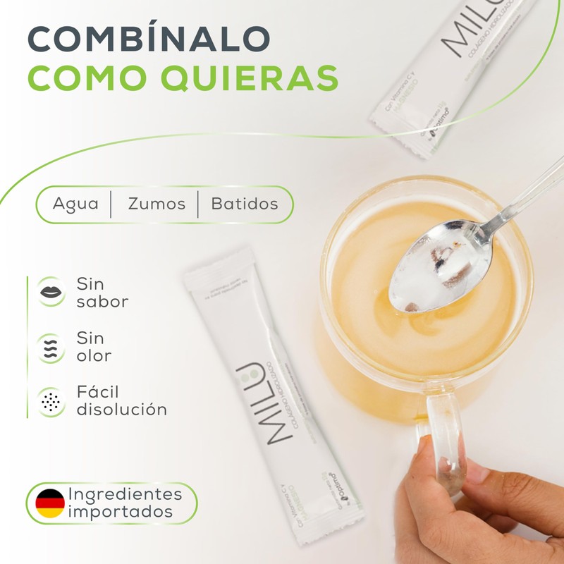 MILU | Colageno Hidrolizado Puro con Magnesio y Vitamina C