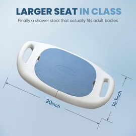 OasisSpace Shower Chair for Inside Shower,Upgrade Design Shower Stool 400lbs,Portable Shower Seat for Inside Tub,Tool Free Bath Chair for Elderly with 60% Enlarged Seat (Blue)