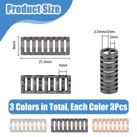 DICOSMETIC 9Pcs 3 Colors Bead Connector for Watch Band 21.5mm Watch Band Adapter Connectors Beaded Watch Bands Connector Alloy Watch Belt Trim Accessories Replacement Watch Band Clasp for Watch Band Making