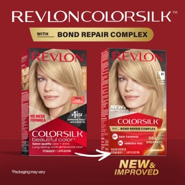 Revlon ColorSilk with Bond Repair Complex, Blonde Permanent Hair Color, 100% Gray Coverage, Ammonia Free Hair Dye, Vegan Keratin, 81 Light Blonde (Pack of 3)