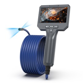 FISHOAKY Dual Lens Endoscope Camera with Light, 4.3 Inch IPS 1080P Inspection Camera, IP67 Waterproof Flexible Tube Camera for Car and Pipe Inspection, 3.5 m