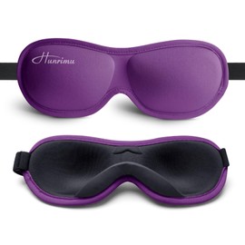 Hunrimu Sleep Eye Mask for Women Men, Eye Covers for Sleeping, 3D Sleep Mask for Travel Yoga Nap (Purple)