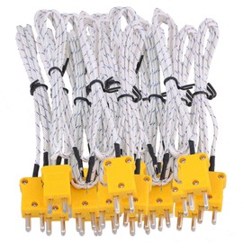 CNBTR Metal Length 1 Meter K-Type Measuring Thermocouple Probe Sensors with K Type Mini Connector Set of 20