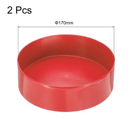 sourcing map 2pcs Rubber End Caps 170mm(6.7 inch) ID Vinyl Round Tube Bolt Cap Cover Screw Thread Protectors Red