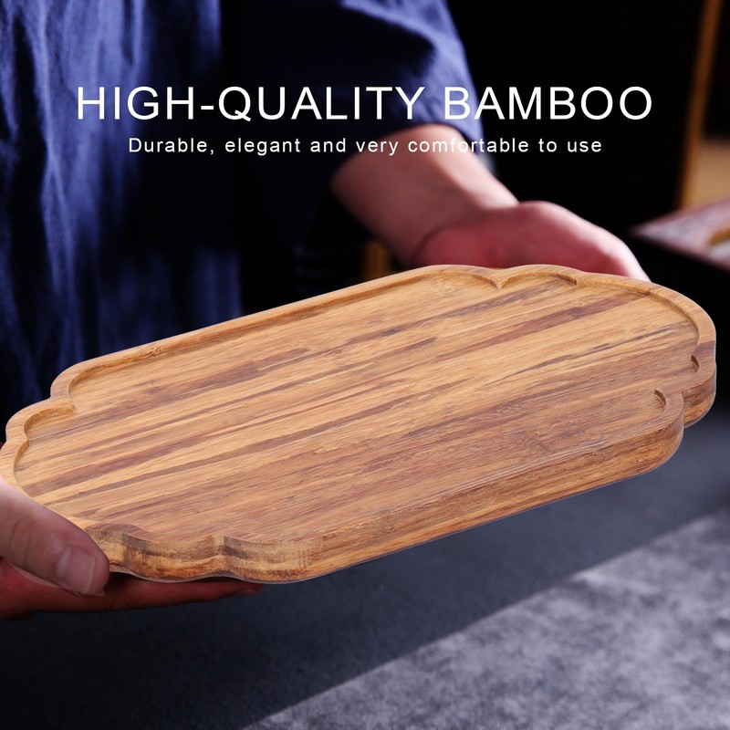 Simple Tea Tray Bamboo Tea Serving Tray Dish Saucer Home