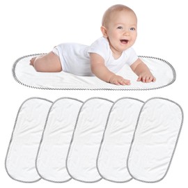 WIYETY Reusable Changing Mat for Baby Nappies: Pack of 6 Baby Changing Mats, 30 x 60 cm Changing Mat Washable, Soft & Protective - Comfort for Babies, White