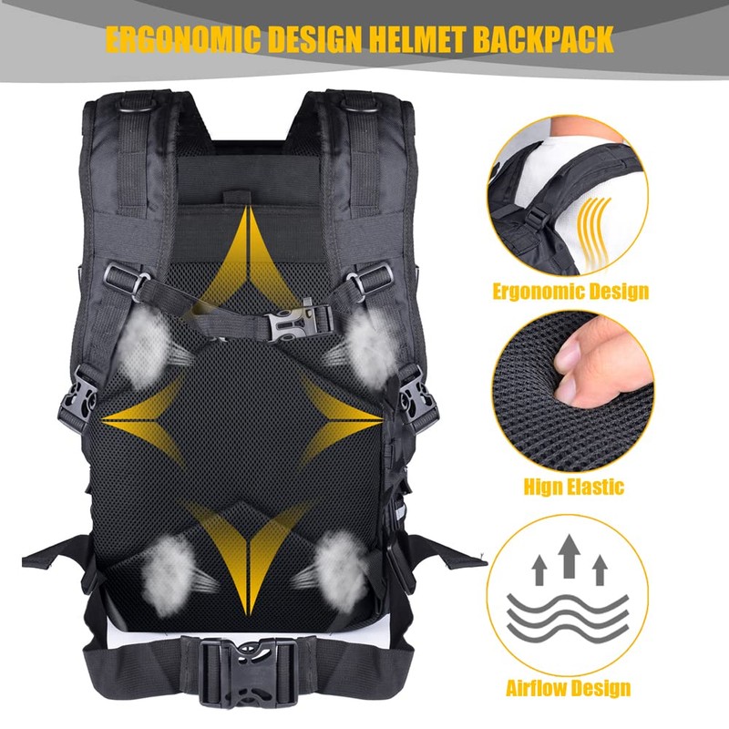 Sresk Large Capacity Motorcycle Helmet Backpack, Motorcycle Riding Hiking Backpack