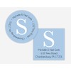 Initial Return Address Stickers, Round Address Labels, Wedding Invitation Return
