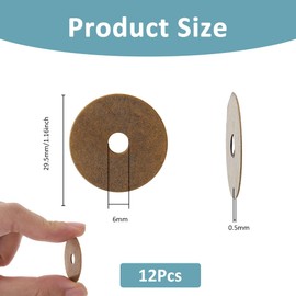 SUPERFINDINGS Pack of 12 Round Brass Washers Antique Bronze Seal 1.16 Inch Hardware Classic Furniture Decoration Accessories for Cupboard Decoration