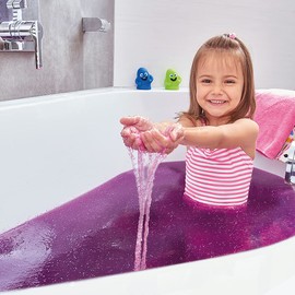 Slime Baff Purple & Green from Zimpli Kids, 4 Bath Value Pack, Magically turns water into gooey, colourful slime, 2 x Free Crackle Baff, Children's Sensory & Bath Toy Gift, Certified Biodegradable