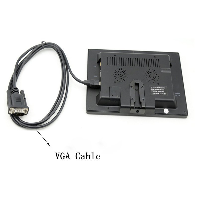 Camecho 9 Inch LCD Monitor HD Color Screen, 2 Video
