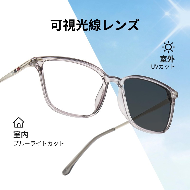 Cyxus 8208 Dimmable Sunglasses, Blue Light Cut, UV Protection, Wellington