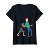 Womens Cartoon Characters Playing Fun Illustration For Kids V-Neck T-Shirt
