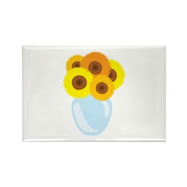 CafePress Sunflower Vase Magnets Rectangle Magnet, 2"x3" Refrigerator Magnet (10 pack)