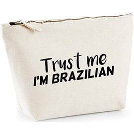 Hippowarehouse Trust me I'm Brazilian printed make up cosmetic wash bag 18x19x9cm