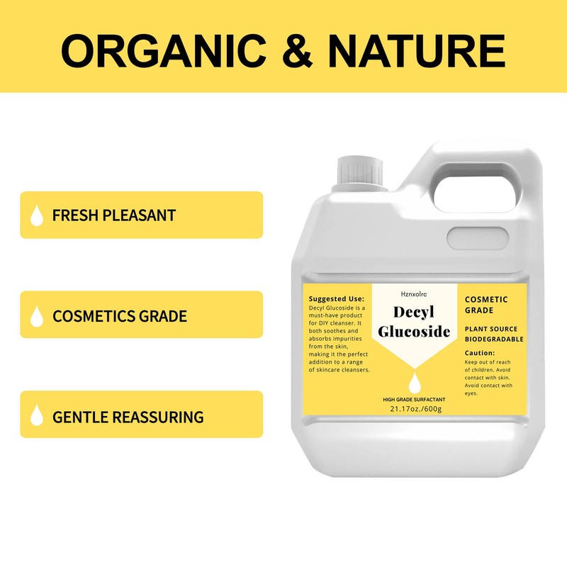 Hznxolrc 21.17 oz Decyl Glucoside Natural Surfactant, Premium Decyl Glucoside