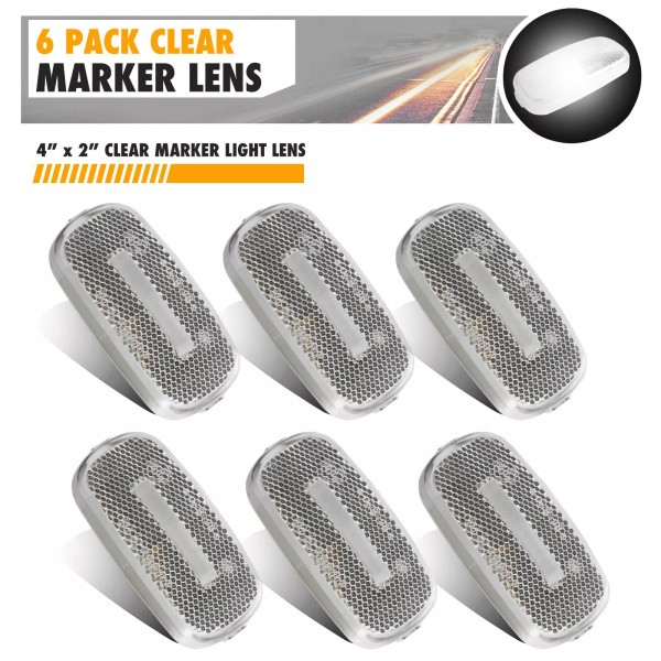 KaperII 6 PACK Replacement Lens for Trailer Rv Clear Marker