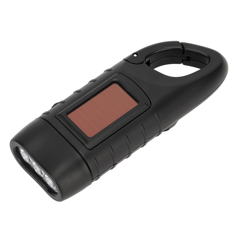 Hand Crank Solar Powered Flashlight Emergency Rechargeable LED Flashlight Self
