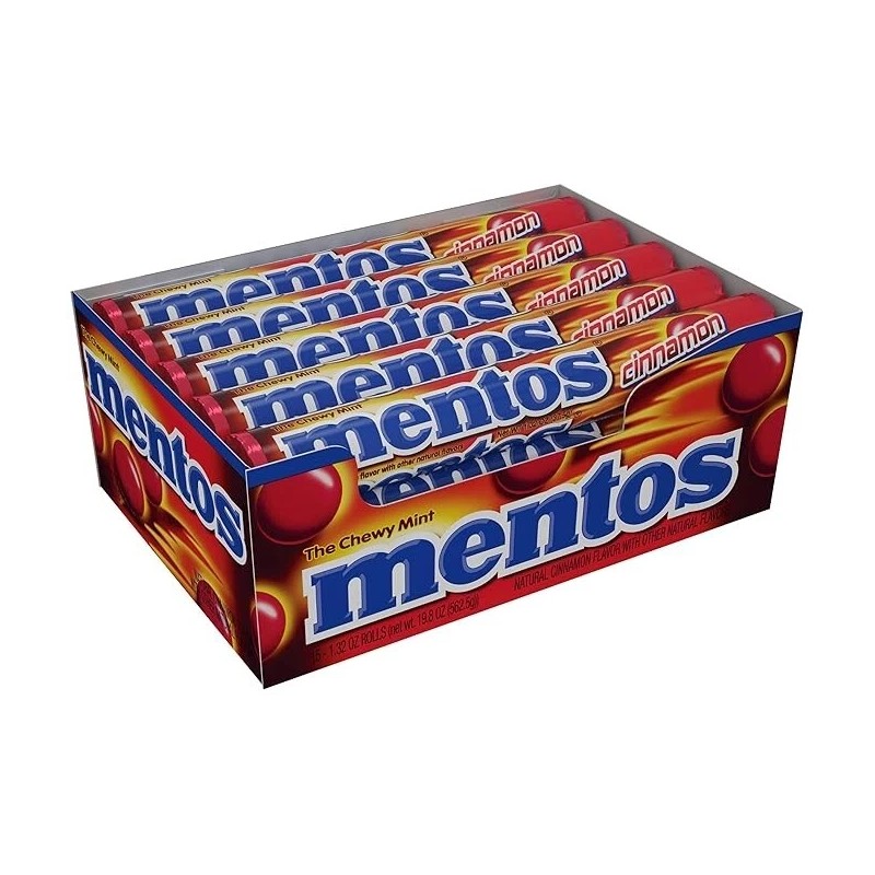 Mentos Mint Chewy Roll, Cinnamon, Non-Melting, Party, 1.32 oz (Pack