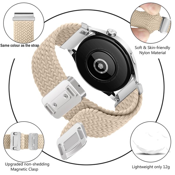 20mm Magnetic Braided Bands Compatible for Garmin Forerunner 245/645/Music/55, Vivoactive