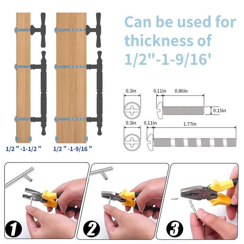 Evionlin 1 pcs 8 4/5 in Acrylic Cabinet Handle, Brass