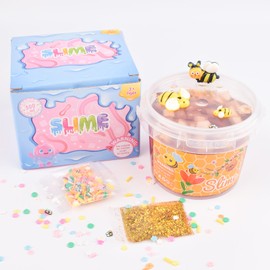 DIY Honey Themed Slime Party Favors for Kids - 10oz Scented Slime with Golden Glitter & Bee Add-in, Super Soft, Great Birthday Gifts for Girl and Boys, Christmas Stocking Stuffers