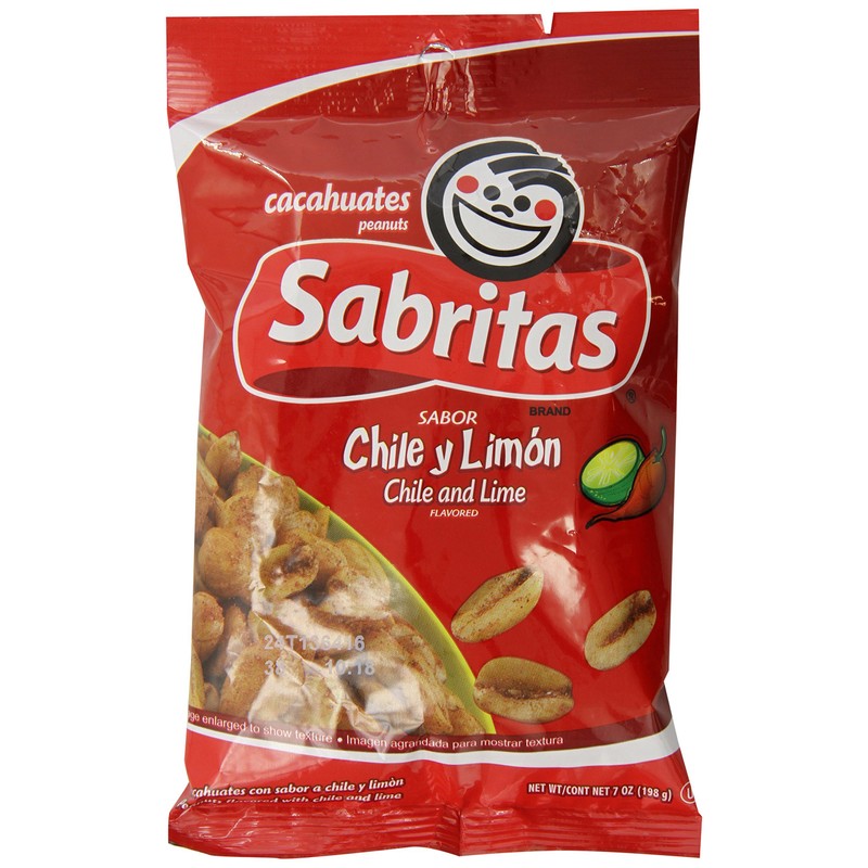 Sabritas Chile and Lime Peanuts, 7-Ounce (Pack of 6)