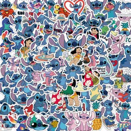 100pcs Stitch Stickers for Kids, Cute Cartoon Lilo Stitch Waterproof Vinyl Decals for Water Bottle Laptop Phone Skateboard Guitar Notebook Kindle Computer Luggage