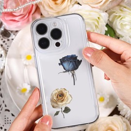 50PCS Dried Roses Stickers Aesthetic PET Transparent Stickers Vintage Gothic Flower Decals Waterproof Decorative Decals for Scrapbook DIY Crafts Album Bullet Journal Planner Water Bottles Phone Cases