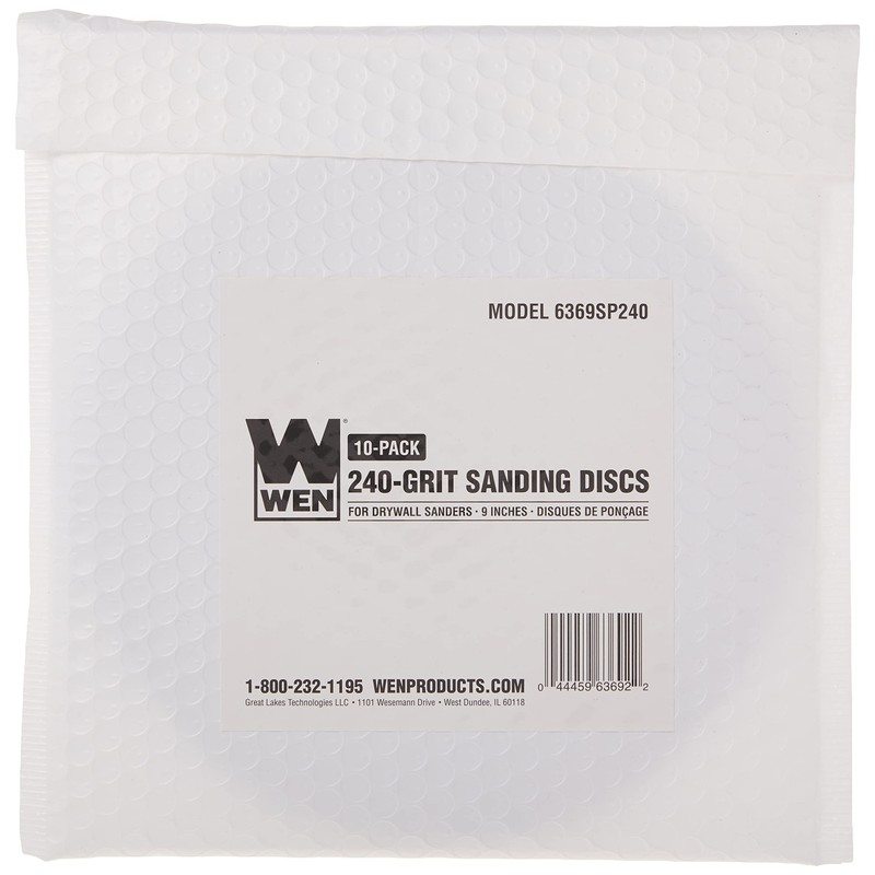 WEN 6369SP240 240-Grit Hook and Loop 9-Inch Drywall Sander Sandpaper,