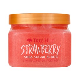 TREE HUT, Strawberry Shea Sugar Scrub, Exfoliante Corporal de Azúcar Natural, con Manteca de Karité y Fresa, Fórmula Vegana, 18 oz
