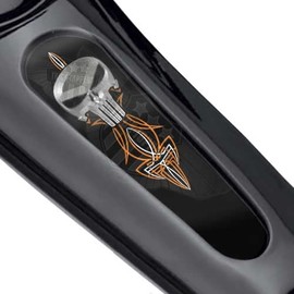 Tricktoppers Premium Peel And Stick Metal Aftermarket Dash Panel Console Insert For Harley Davidson Street Glide 2010-2021 & Road Glide 2010-2021| Punisher Skeleton Skull Face Orange White Pinstripe