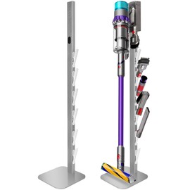 Haturi Vacuum Stand Compatible with Dyson G5 V15 V12 V11 V10 V8 V7 V6, Hidden Power Cord Standing Dock Holder, Metal Docking Station for Dyson Handheld Cordless Vacuum Cleaner & Accessory & Attachment