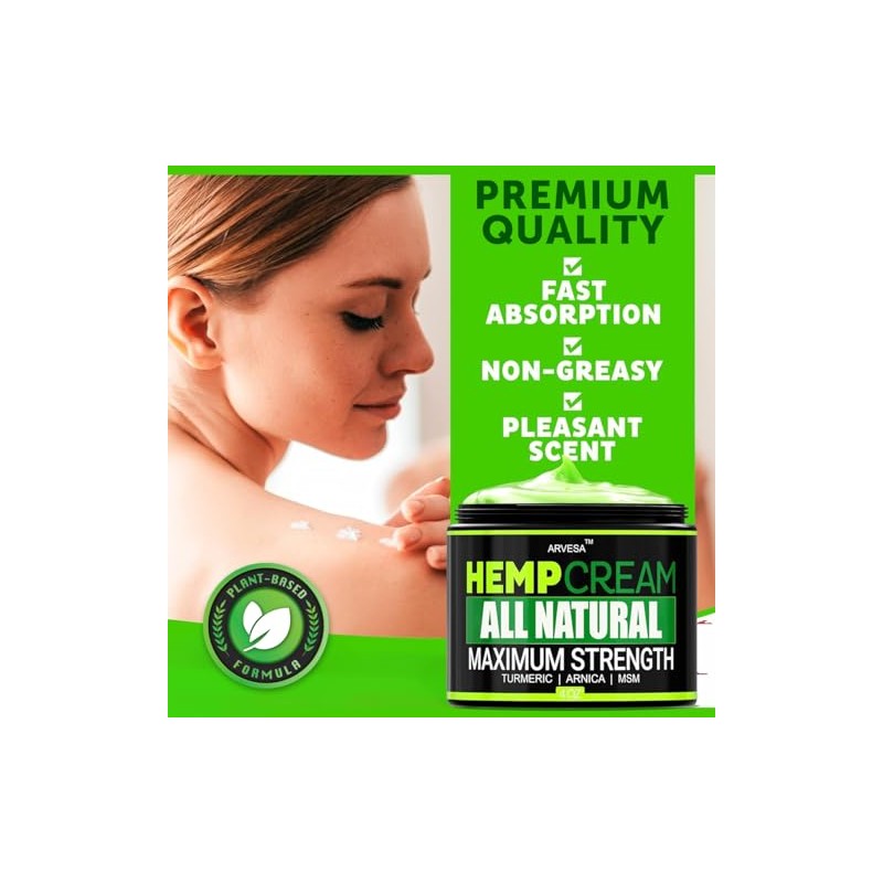 Natural Hemp Cream - Maximum Strength Gel - Hemp Cream