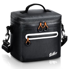 Soft-Sided Cooler Lunch Bag, 16 Can Portable Ice Chest Box, Waterproof, Leak-Proof, Insulated Lunch Box for Work, Beach, Drink, Travel, Camping, Picnic (Meidum, Black)