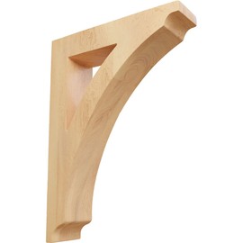 Ekena Millwork BKTW01X06X09THRO Small Thorton Wood Wood Brackets, 1 3/4"W x 6 1/2"D x 9"H , Red Oak