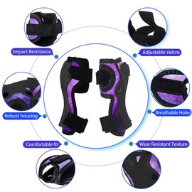 Faddish Color Kids Protective Gear Set Knee Pads for Kids 2-14 Years,Adjustable Kid/Toddler Knee Pads Elbow Pads Wrist Guards Set 3 in 1 for Skating Cycling Bike Rollerblading Inline Roller Scooter