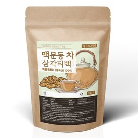 Good Herb 볶은 맥문동차 삼각티백 1g x 100티백 Roasted Plantago Asiatica Tea Triangle Tea Bags 1g x 100 Bags