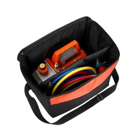 EliteEdge 110V 1/3 HP 4CFM Single Stage Rotary Vane Air Vacuum Pump & R134a AC Manifold Gauge Set Kit, HVAC Vacuum Pump, Vacuum Pumps, AC Vacuum Pump, Vacuum Pump Automotive, and Carry Bag