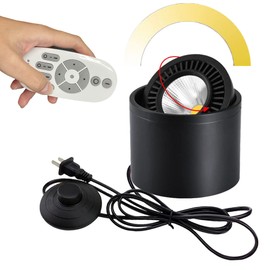 SKIVTGLAMP Dimmable High Accent Uplight 7W COB LED Stepless Dimming Adjustment Remote Control Spotlight Light with 5.9ft On/Off Foot Pedal Switch Cord Extra Light Rotating Decorative for Loft Gallery