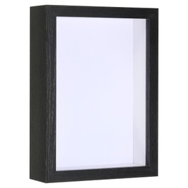 PATIKIL 6x8 Shadow Box Frame, Wooden Dried Flower Photo Frame Floating Photo Frame Acrylic DIY Display Case for Flowers Ticket Crafts and Photos, Black