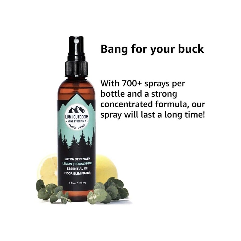 Lumi Outdoors Natural Shoe Deodorizer Spray & Odor Eliminator -