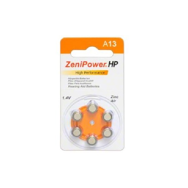 90 x Size 13 ZeniPower Hearing Aid Batteries