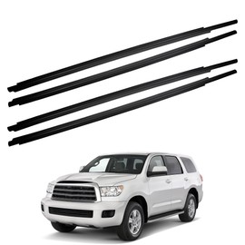 Dasbecan 4Pcs Window Moulding Trim Seal Belt Weatherstrip Compatible with Toyota Sequoia 2008-2020 Rubber Door Trim Kit Replace# 68163-0C031 68164-0C031 68160-0C020 68210-0C020