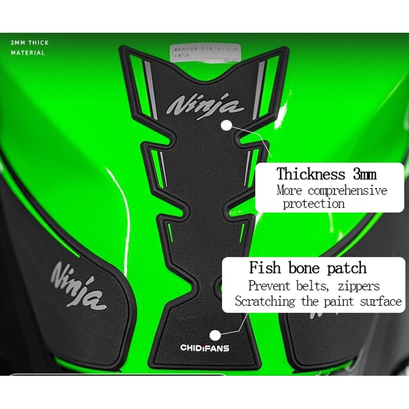 TZMAPU Compatible Kawasaki Ninja 400 Tank Pad,Motorcycle Tank Protector,Non-slip Fuel