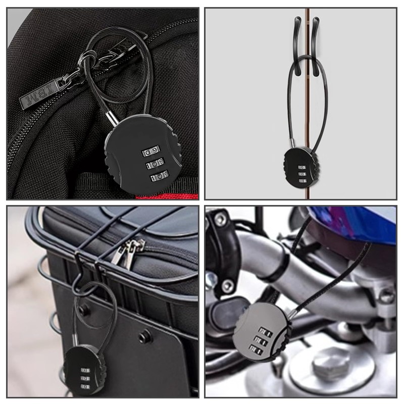 Lizbin 2 Pack Combination Lock 3 Digit Outdoor Waterproof Padlock,