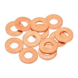 sourcing map 12 Pcs Flat Copper Washers, 6x14x1.5mm Copper Upgraded Flat Metric Sealing Crush Ring Washers for Hydraulic Fittings Screw Bolt Nut Electronic Repair