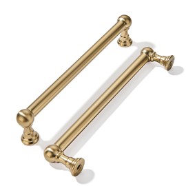 khtumeware 2 Pack 6 Inch Hole Center Champagne Bronze Cabinet Pulls Heavy Duty Solid Satin Brass Cabinet Handles for cabinets Dressers Kitchens Handles Bathroom cabinets