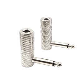 2pcs 1/4" Right Angle Adapter Male Female 90 Degree TS Connector for Guitar Brass